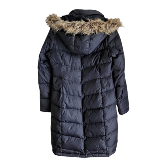 Crew Clothing Co. Women Black Down Puffer Coat Size L Detachable Faux Fur Hood - Picture 8 of 13